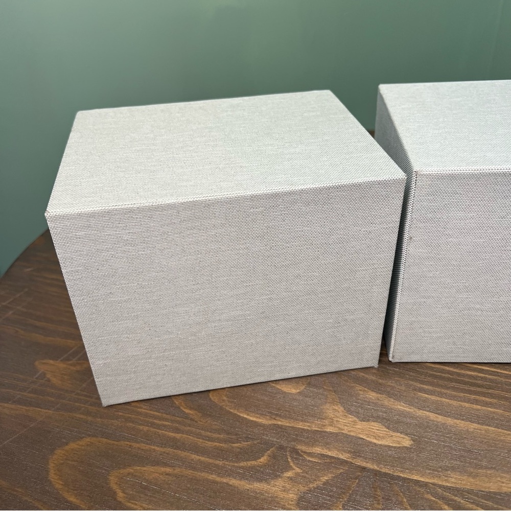 Caraway Food Storage Bin Holder Organizer Cabinet Gray x 2 Gray Canvas Magnetic - Picture 10 of 12